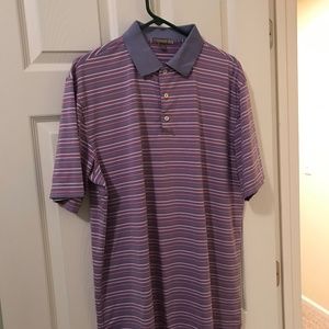 Lavender striped golf shirt